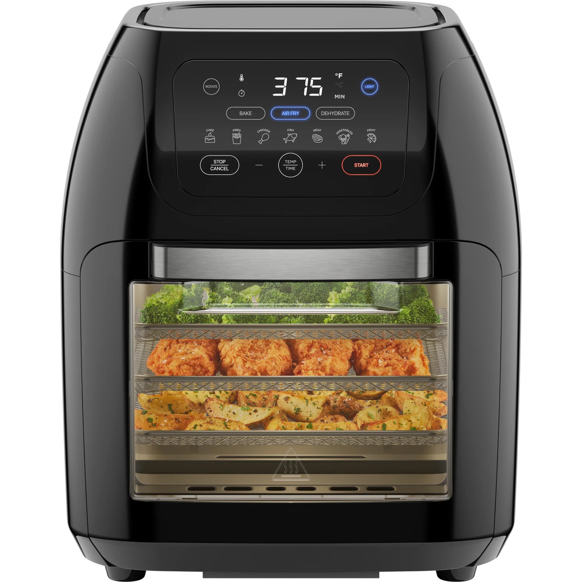 Chefman Multifunctional Digital Air Fryer+ Rotisserie 10L black countertop air fryer oven