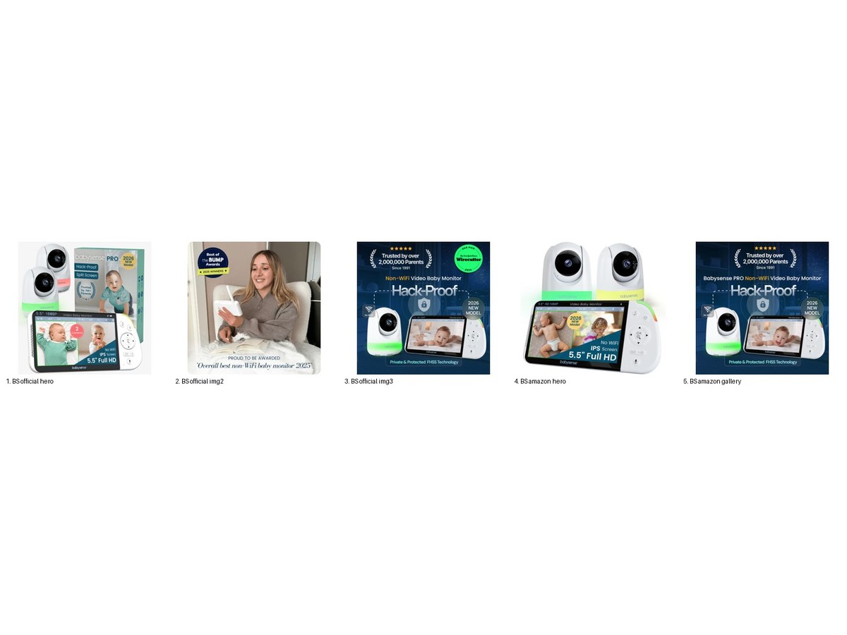 Babysense PRO Full HD 5.5-inch Split Screen Baby Monitor with 2 Cameras hero image