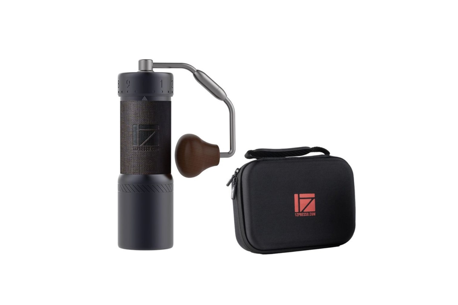 1Zpresso J-Ultra Manual Coffee Grinder in iron gray with carrying case