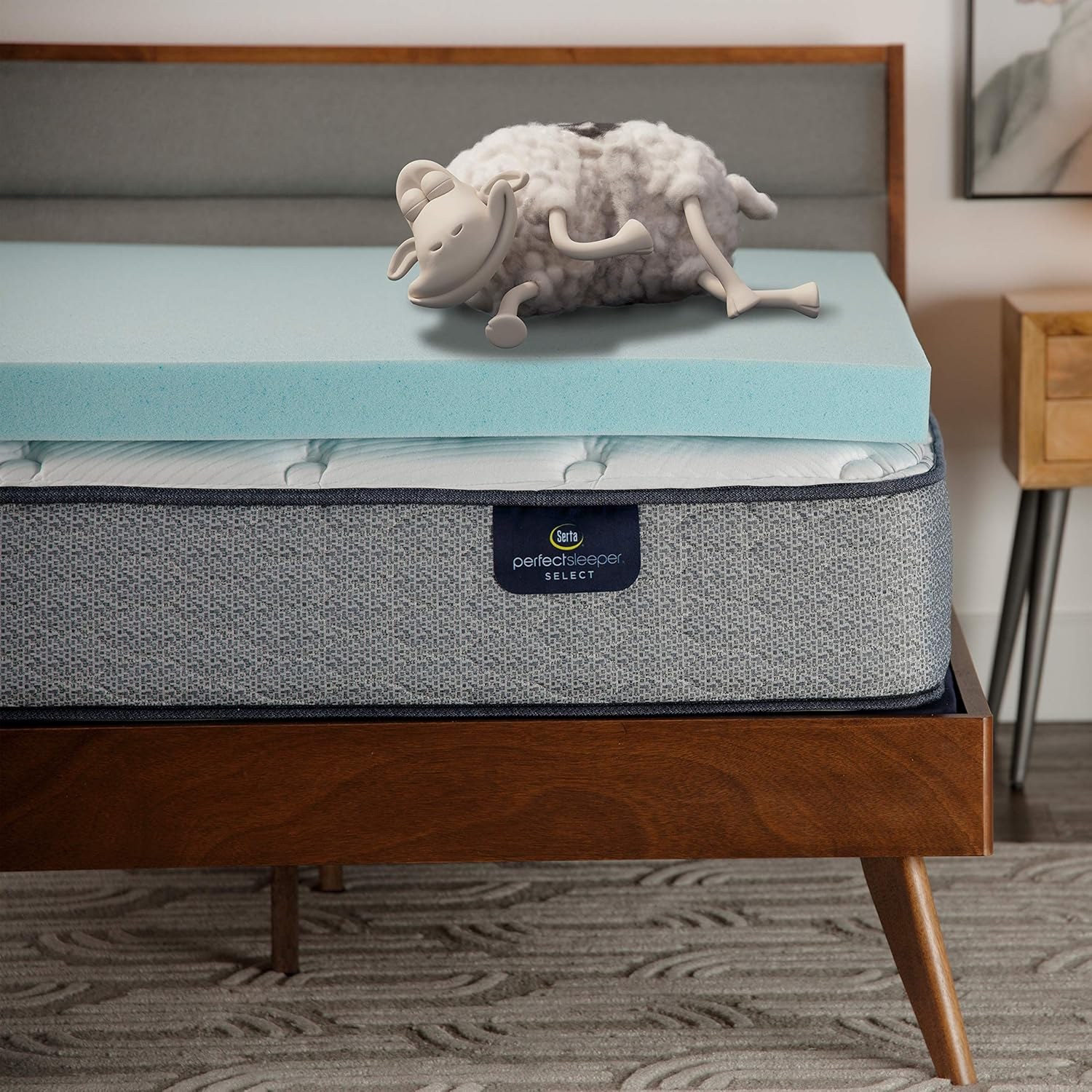 Serta ThermaGel Cooling, Pressure-Relieving Memory Foam Mattress Topper, 3 Inch product image