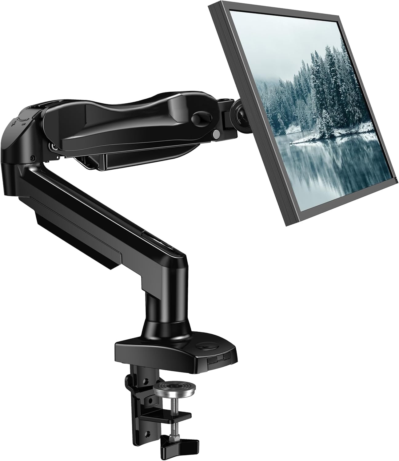 HUANUO FlowLift Single Monitor Mount black single gas-spring monitor arm