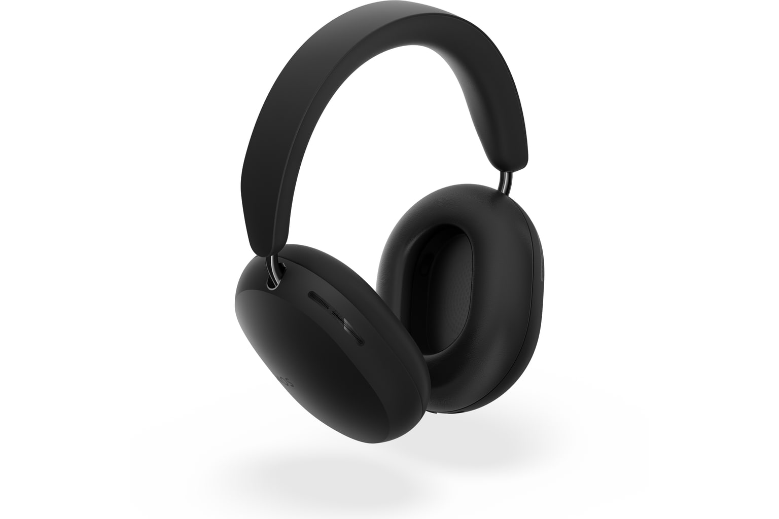Sonos Ace black noise-canceling headphones floating over a product shadow, official Sonos hero image