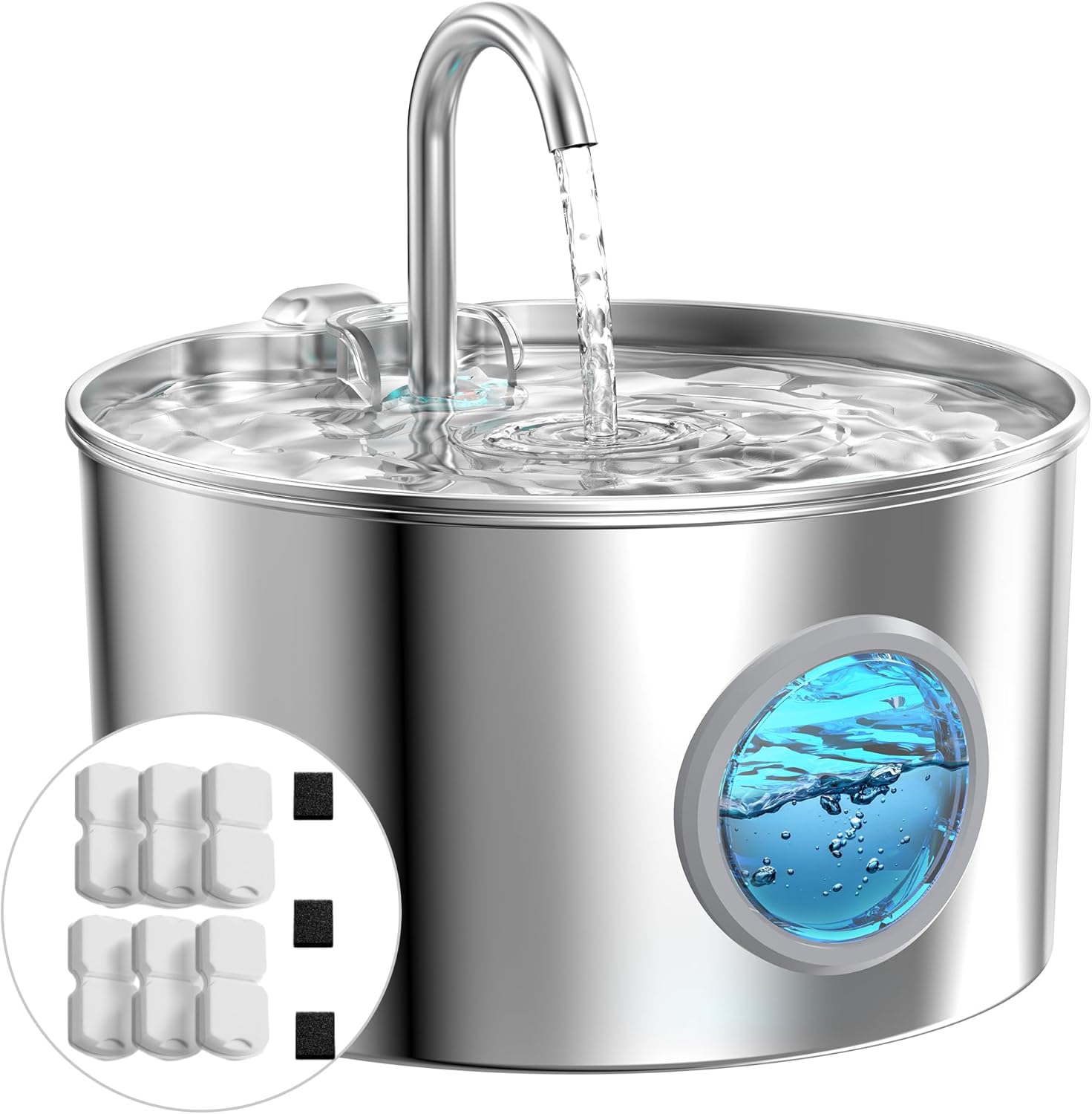GIOTOHUN Stainless Steel Cat Water Fountain 74oz product image