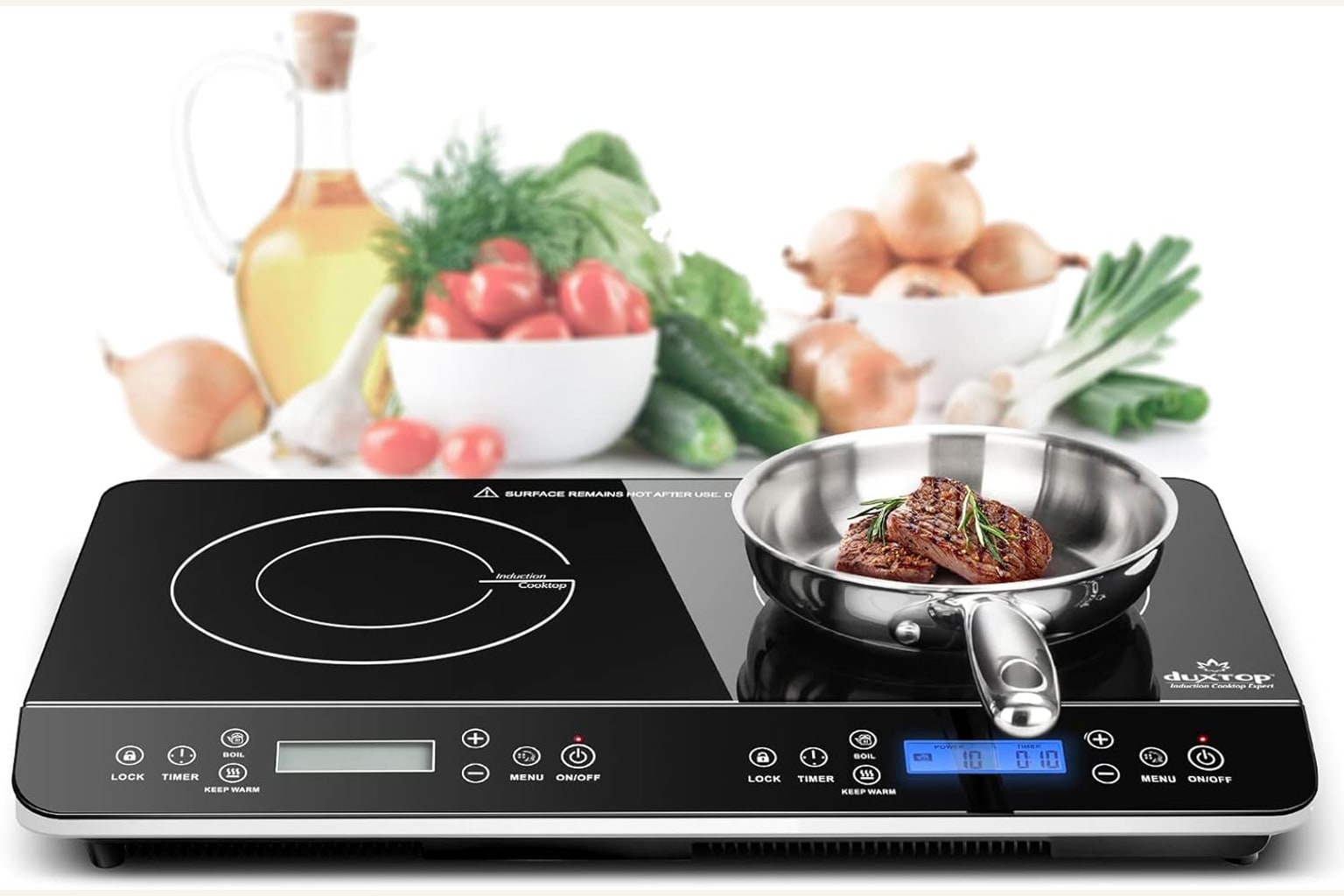 Duxtop 9620LS BT-350DZ LCD Portable Double Induction Cooktop product image