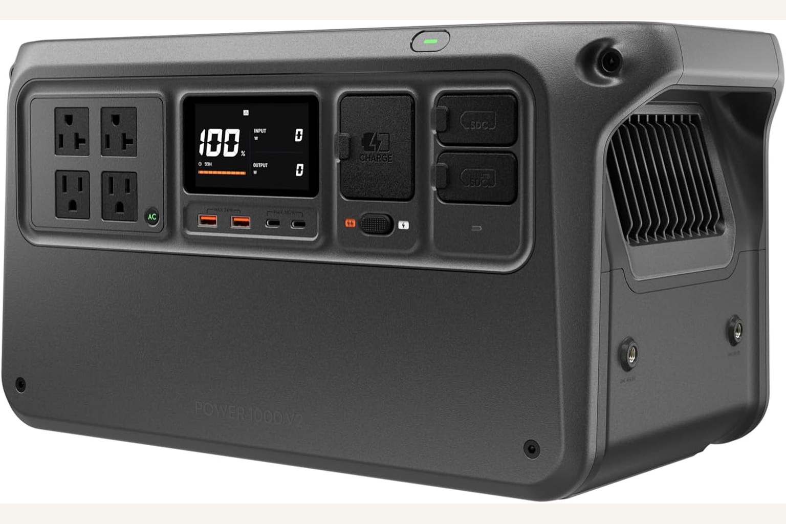 DJI Power 1000 V2 portable power station angled front product photo
