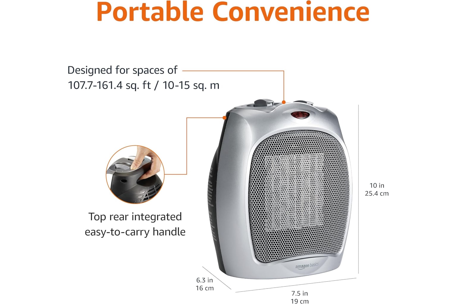 Amazon Basics 1500W Ceramic Space Heater product image