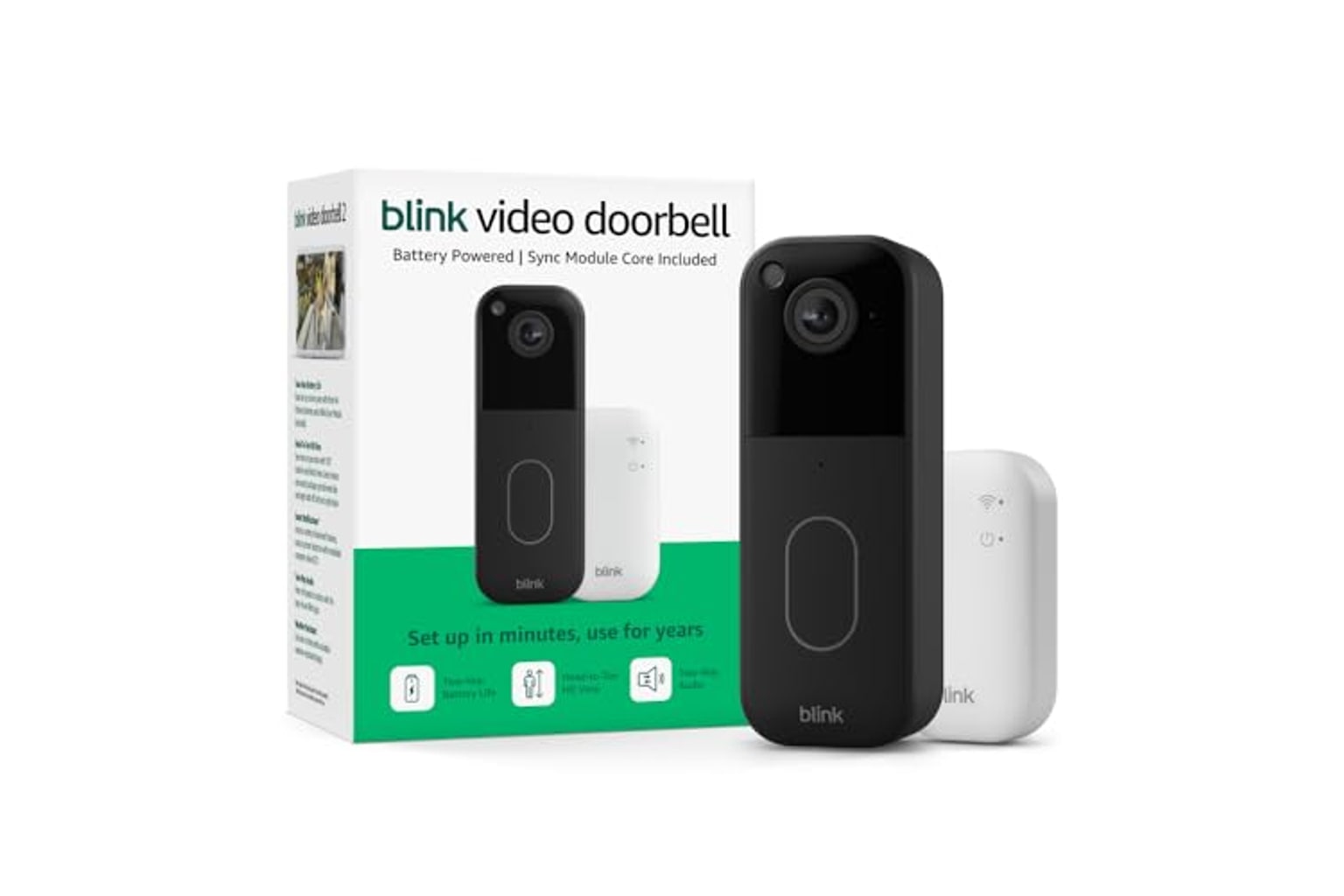 Blink Video Doorbell with Sync Module included retail bundle hero image