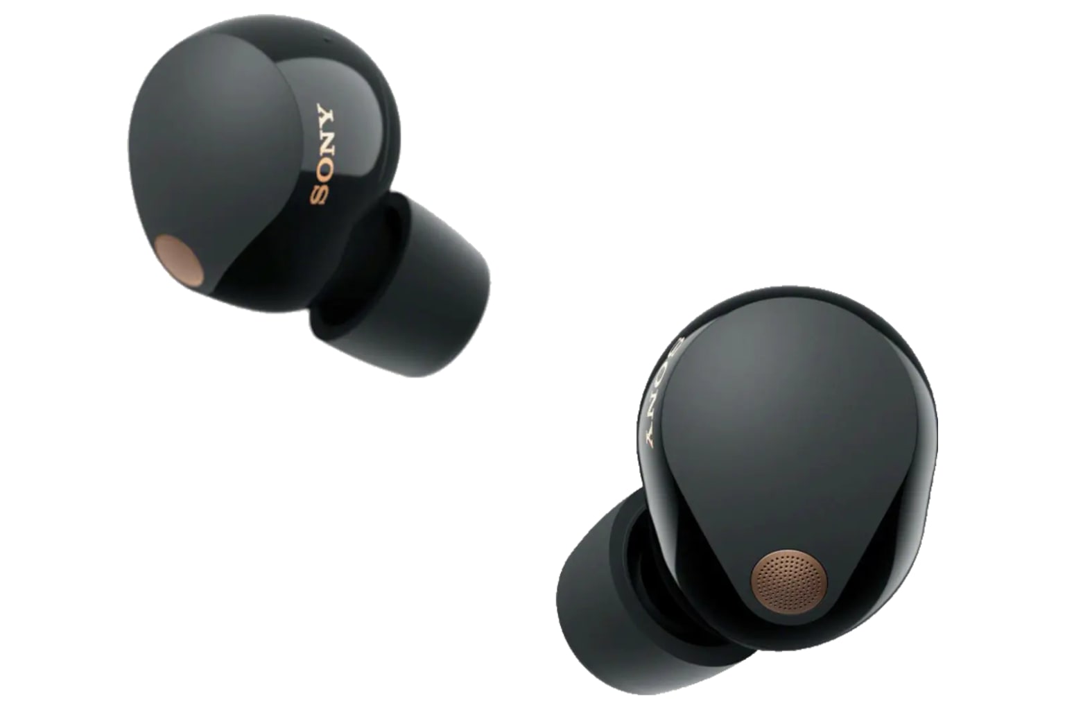 Sony WF-1000XM5 black earbuds hero image